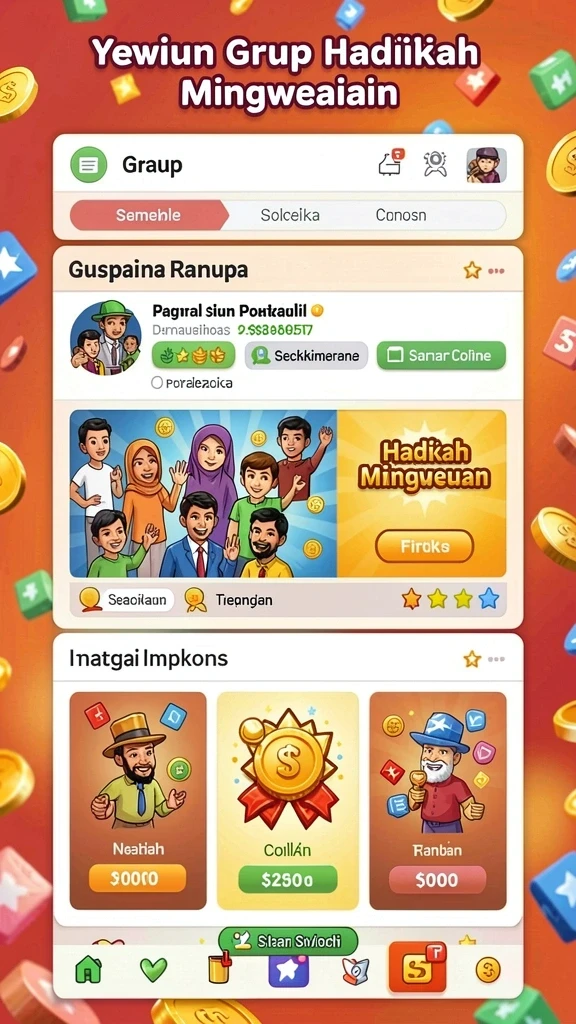 Tampilan utama aplikasi dengan banyak pilihan permainan.