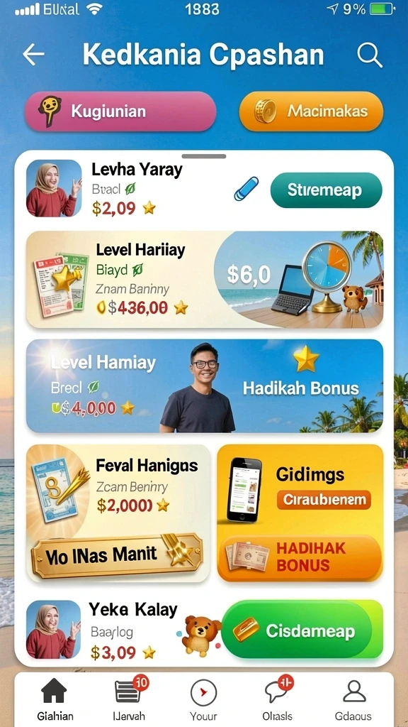 Tampilan awal permainan F32 yang menarik.