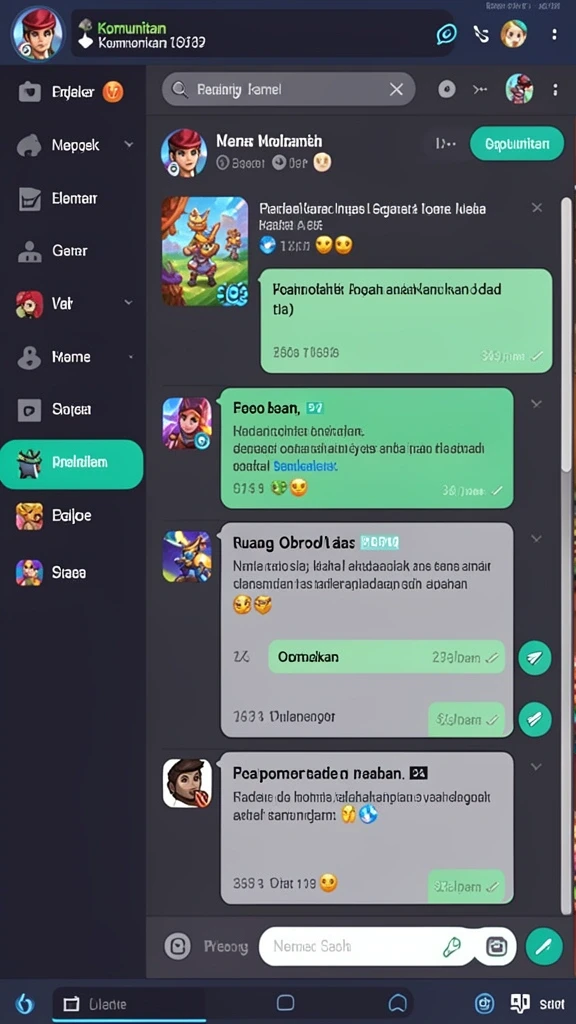 Ilustrasi karakter utama dengan desain yang unik.