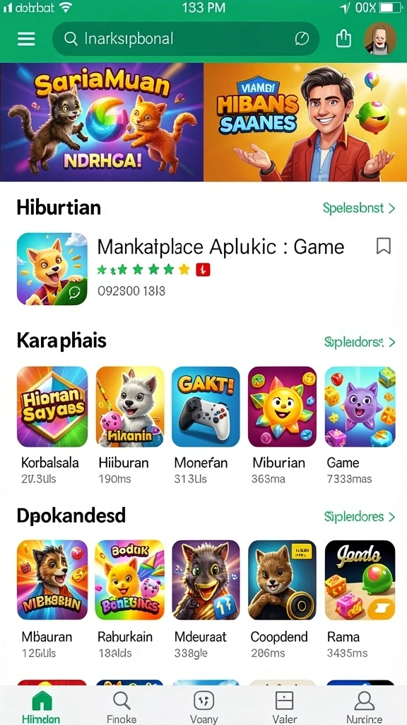 Grafis permainan yang menarik dan penuh warna.