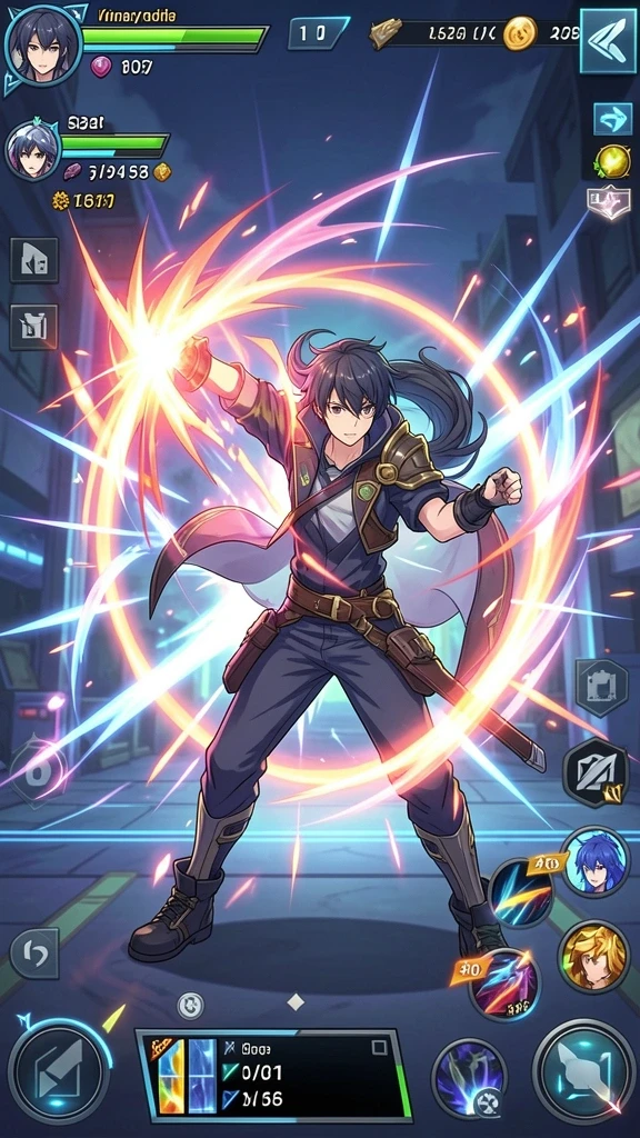 Tampilan awal game dengan karakter pilihan.