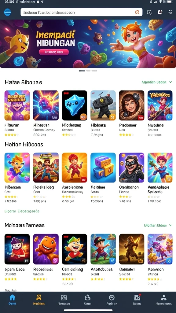 Tampilan awal game yang menarik dan intuitif.