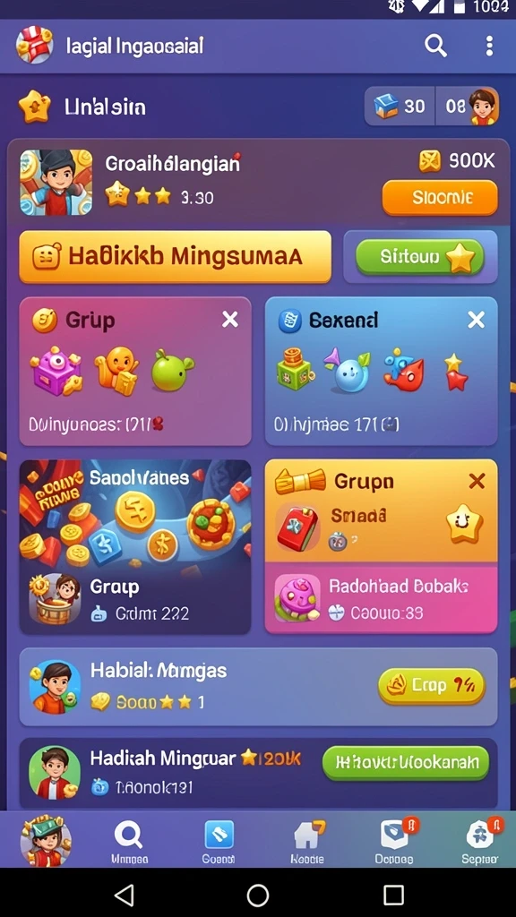 Tangkapan layar menampilkan sistem hadiah menarik dalam permainan.