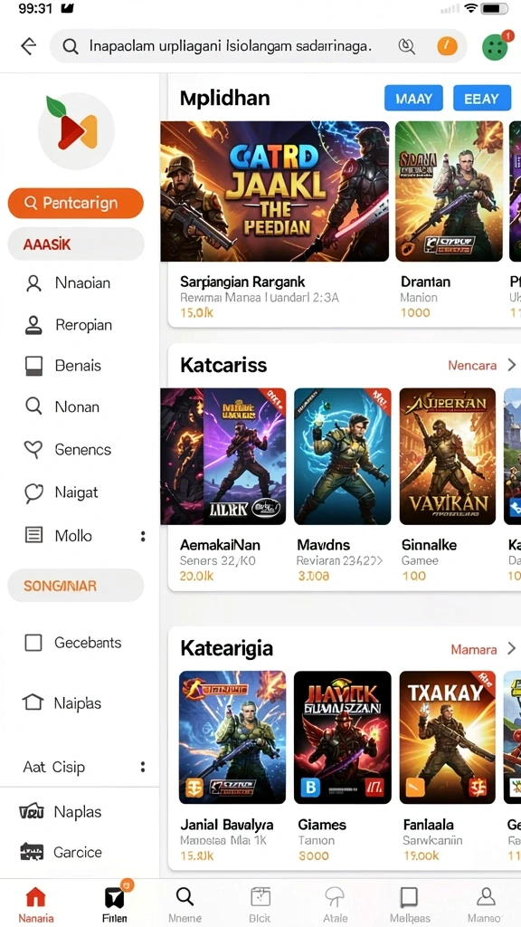 Tampilan awal PPV99 yang menarik dan mudah dinavigasi.