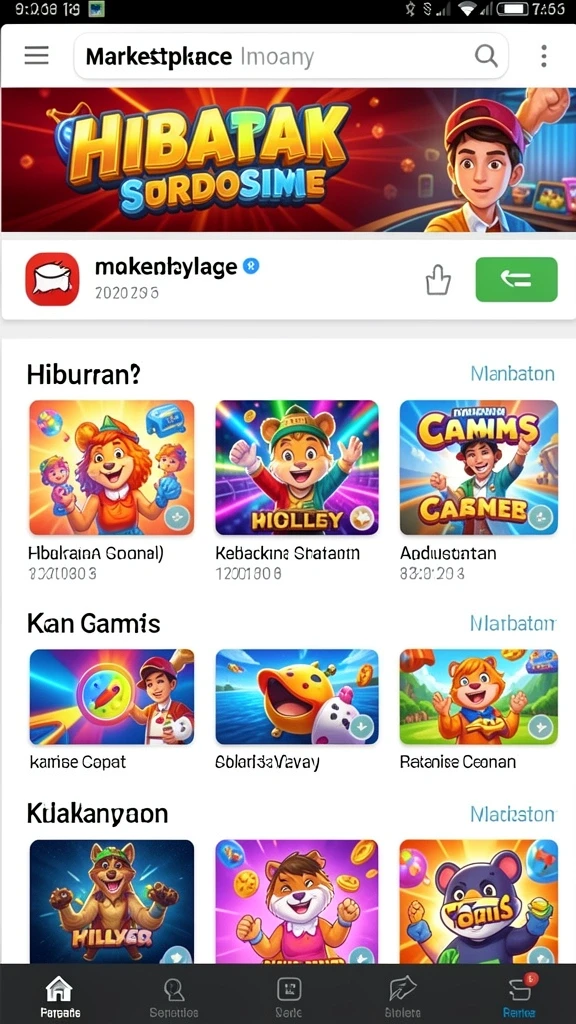 Karakter utama dalam aksi penuh semangat.