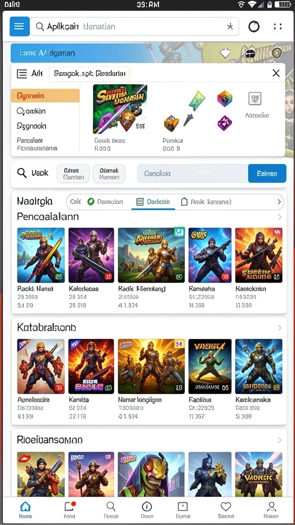 Tampilan antarmuka game yang menarik.